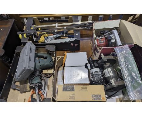 Collection of ( 3 ) Large Boxes of Tools, Includes Black and Decker Sander, Circular Sword, Electric Saw, Lots of Tools etc -