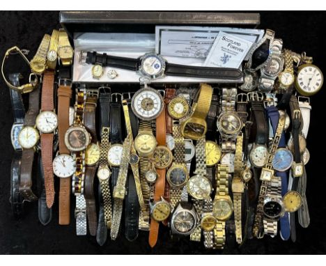 A Large Collection of Ladies &amp; Gentlemen's Fashion Wrist Watches, leather and bracelet straps, including Sekonda,  Casio 
