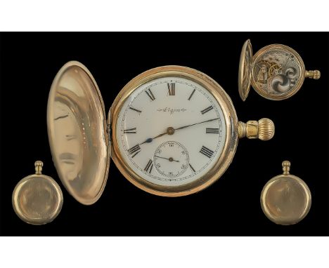 Elgin Gold Filled Open Faced Keyless Pocket Watch, guaranteed to be of two plates of gold with composition between, keystone 