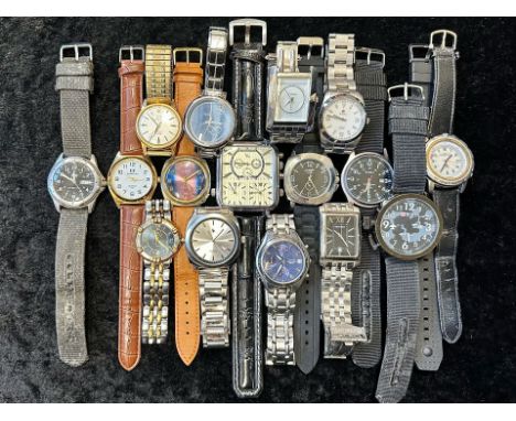 A Collection of Assorted Gents and Ladies Wrist Watches various makes and styles.  Leather and bracelet straps, makes to incl