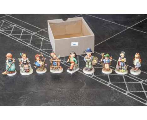 Collection of Goebel Hummel Figures, (8) in total, including girl with watering can No. 74, goat herd No. 200, Little Sweeper
