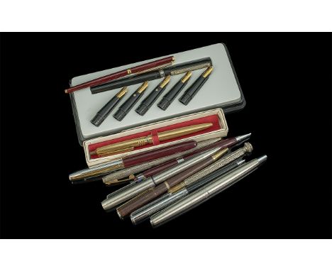 Collection of Assorted Vintage Pens to include Parker, Calibri, Paper Mate, Scripto, Osmiroid Italic etc