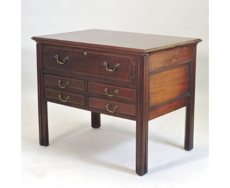 A 19th century mahogany pull-out architect's table, with Greek key decoration, stamped R Trahan, 97cm