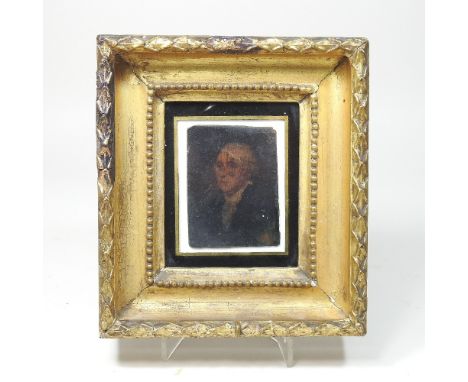 American School, (19th century), a miniature portrait of George Washington, oil on panel, 8 x 6cm