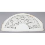 A French 18th century unmounted printed fan leaf “Vive la Bagatelle”, printed in black with