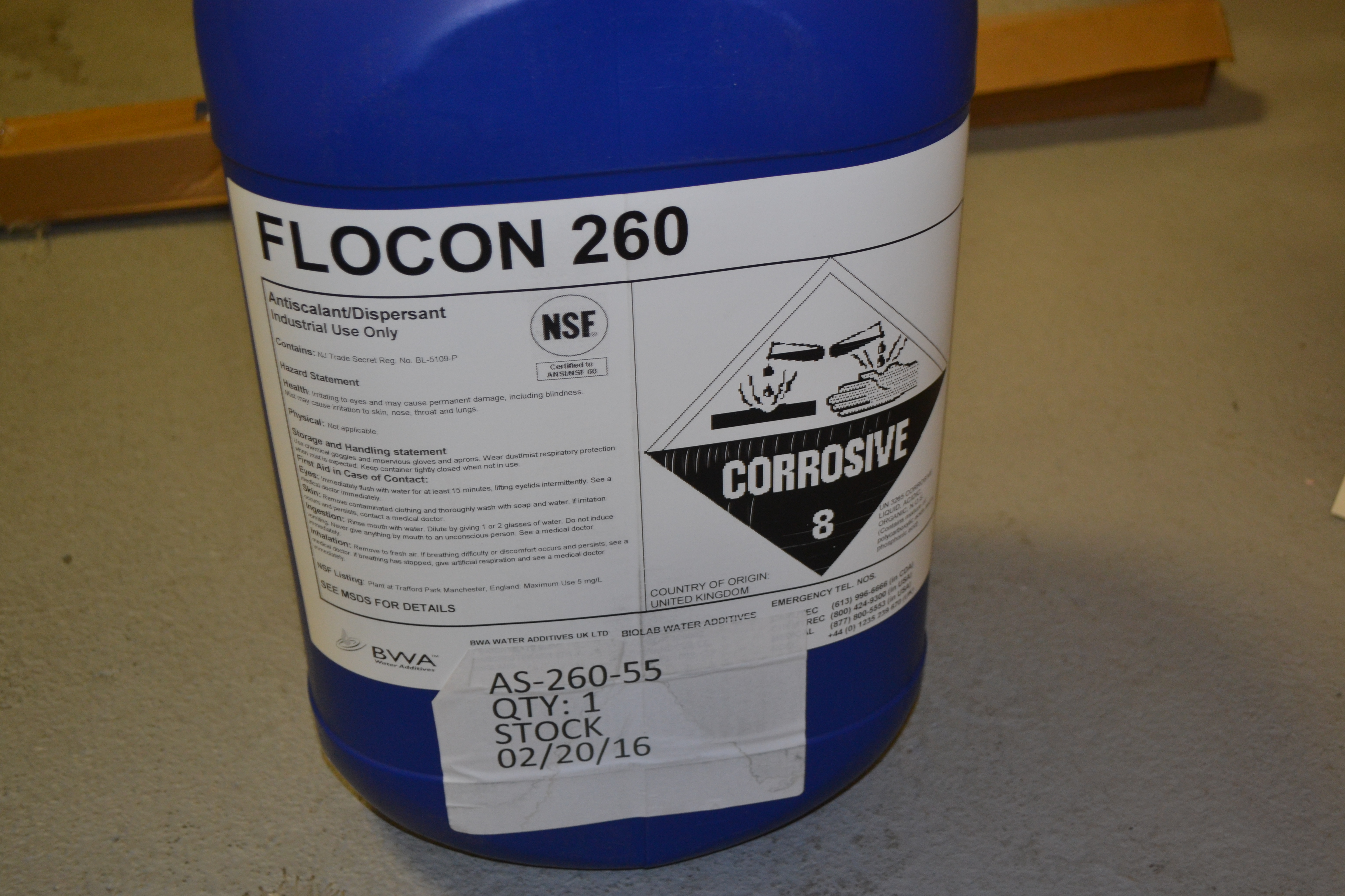 Flocon 260 Antiscalant/Dispersant And Antifoulant For Reverse Osmosis ...