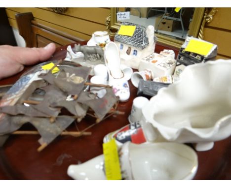 A parcel of of thimbles, Heritage House, ceramic shoes etc