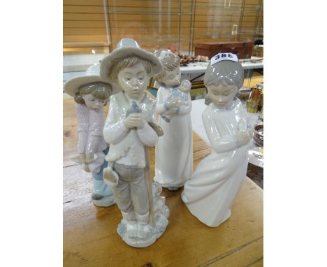 Four various Nao porcelain figures