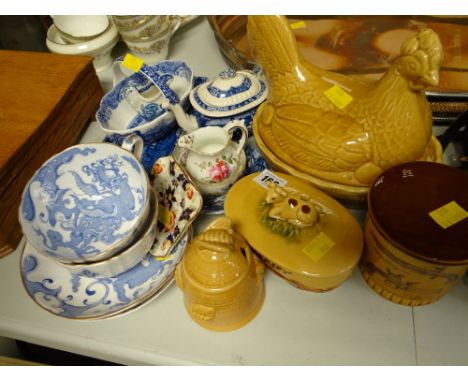 A parcel of china including Royal Worcester, Masons, Spode and including a good Copeland Spode rectangular two section dish