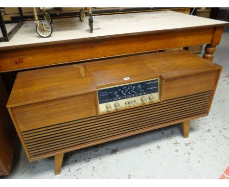 A retro record player cabinet