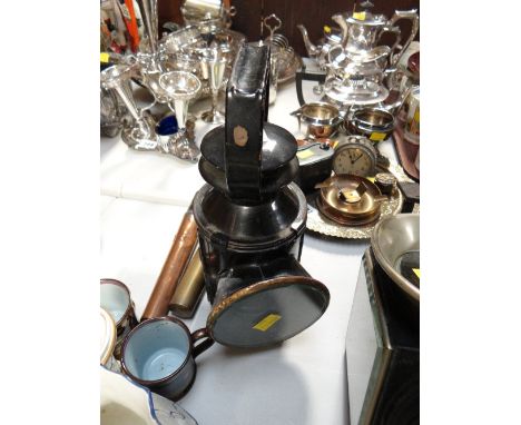A vintage railway lamp