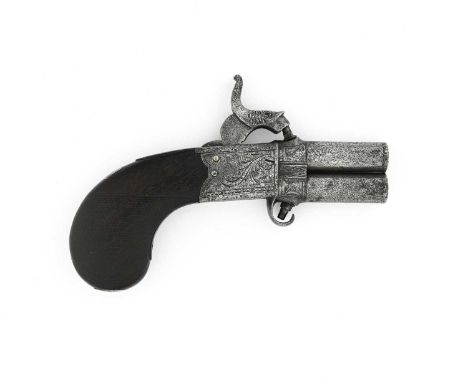 Rigby of Dublin, A double barrel percussion pocket pistol, early 19th century, the action engraved with '___Rigby Dublin', su