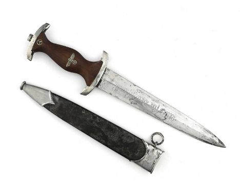 A German Third Reich SA dagger and scabbard by F.Dick, circa 1933, blade with 'Alles fur Deutchland', stamped 'SW' to handgua