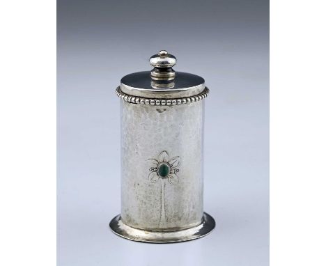 Charles Robert Ashbee for the Guild of Handicraft, an Arts and Crafts silver and cabochon set pepper grinder, London 1906, pl