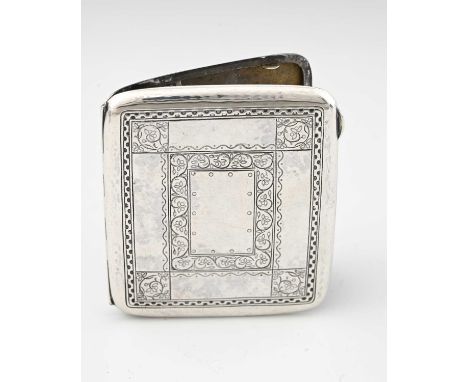 Bernard Cuzner for Liberty and Co., an Arts and Crafts silver cigarette case, William Hair Haseler, Birmingham 1921, planishe