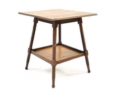 William Birch for Liberty and Co., an Arts and Crafts oak occasional table, circa 1890, in the style of E W Godwin, square se