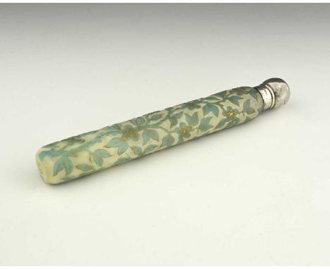 A silver mounted Aesthetic Movement Stourbridge cameo glass scent bottle, probably Thomas Webb, Army and Navy Cooperative, Lo