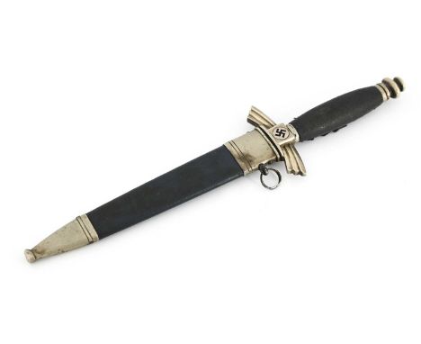 A German Third Reich NSFK dagger and scabbard by SMF, circa 1937, 34cm long approx