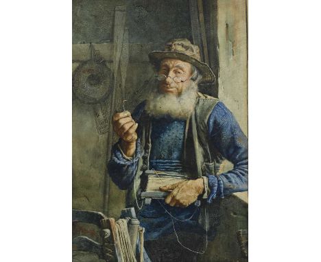 Frank Richards (Newlyn School) (British, 1863-1935), The Old Sea Dog, signed and dated 1885 l.l., watercolour, 52 by 34cm, fr