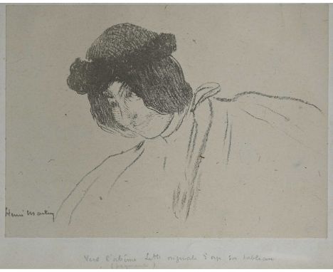 Henri Martin (French, 1860-1943), Femme Couronnee, four, lithographs, 16 by 22cm (one framed), with Muse ou Femme au Luth, li