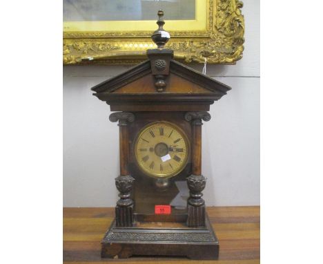 An American pine mantle clock of architectural form 