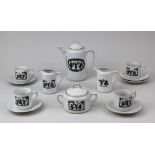 Kinder-Kaffeeservice mit Dekor von Kindern in der Art von Scherenschnitte, Deutschland um 1920,