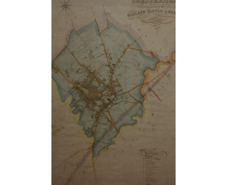 After James Chapman (British 19th century) a hand-coloured map of the town and ancient borough of Chesterfield including part