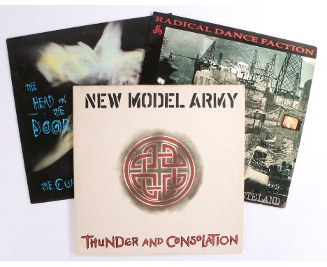 3 x Rock LPs. The Cure - Head In The Door ( FIXH 11 ). New Model Army ( EMC 3552 ). Radical dance Faction - Wasteland ( EZ3V 