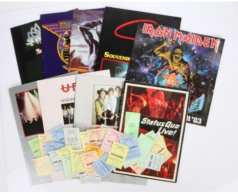 Music concert programmes to include Slade, UFO world tour 1983 and 1985, Gillan, Dio, Status Quo, Meatloaf world tour 83, Spi