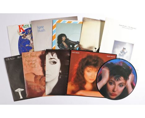 9 x Kate Bush 7" singles. Breathing. Babooshka. December Will be Magic Again / Warm And Soothing ( EMI 5121 ). Sat In Your La