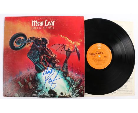 Meat Loaf - Bat Out Of Hell LP (AL 34974 ), signed by Meatloaf in blue marker to front of sleeve. Item comes with photograph 