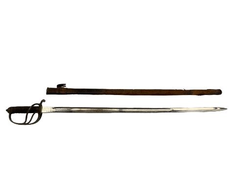 Early 20th century Artillery Officers sword with engraved Henry Wilkinson blade, serial number 42513, pierced hilt and leathe