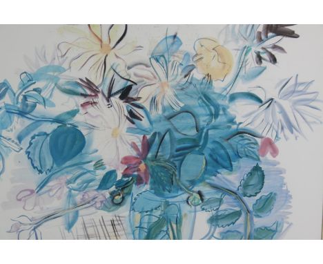 A print After Raoul Dufy, a bouquet of flowers. H.82 W.95cm. 
