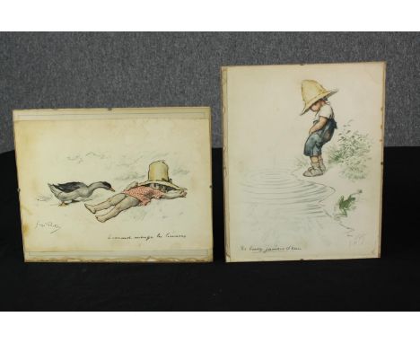 After Georges Redon (French 1869-1943): 'Ne Buvez Jamais D'eau' - 'Never Drink Water', lithograph from the 'Naughty Children 