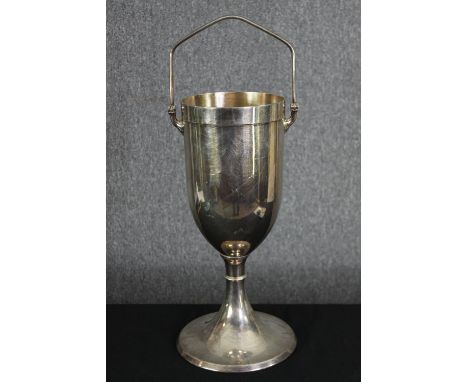 A vintage silver plated Bohrmann champagne bucket, stamped to base. H.49cm. 