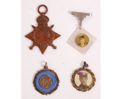 A charming collection of WWI First World War medals and sweetheart jewellery all pertaining to a 64812 SPR S E Weaver of The 