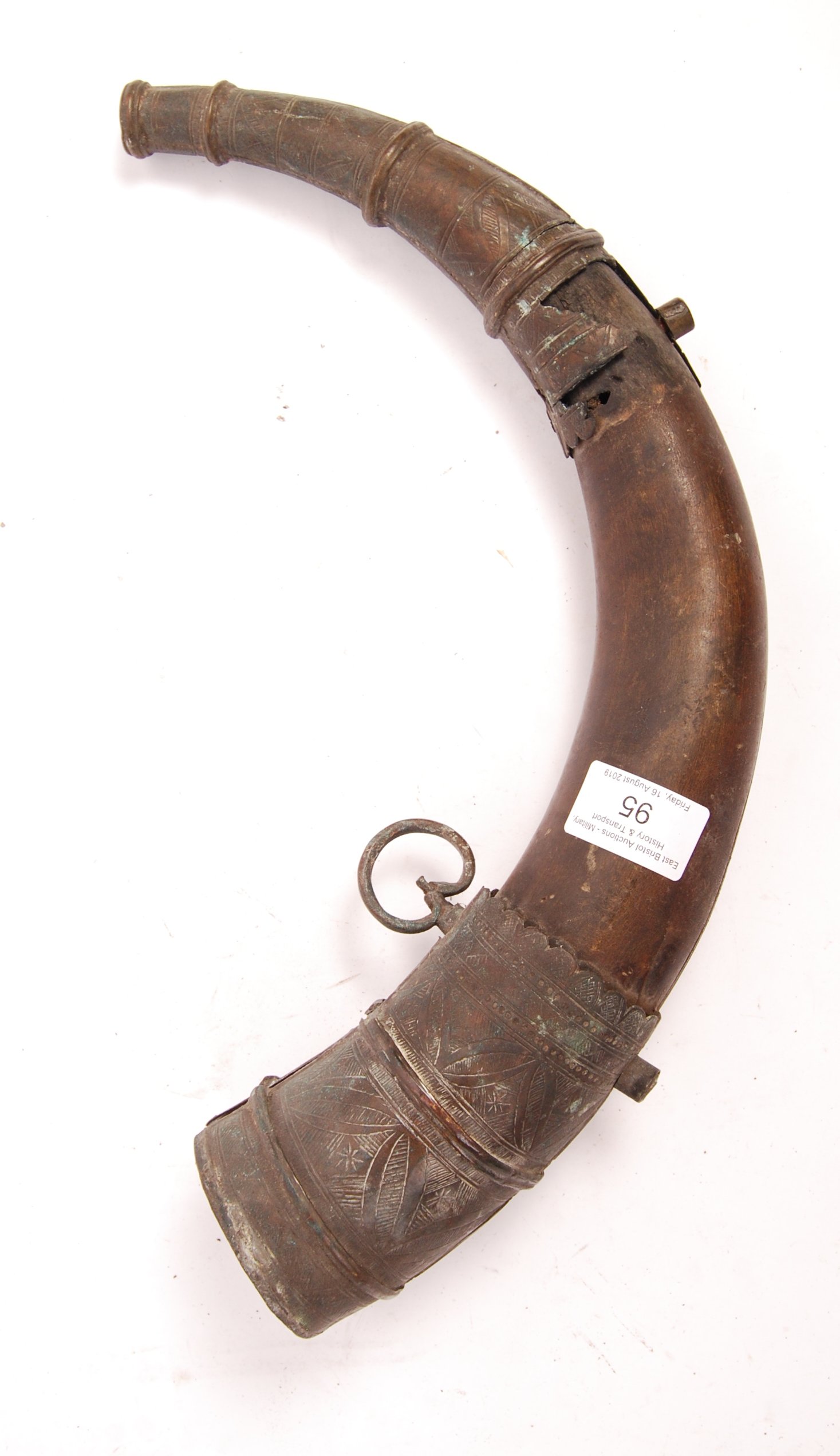 An antique 19th century African war horn / trumpet comprising of an ...