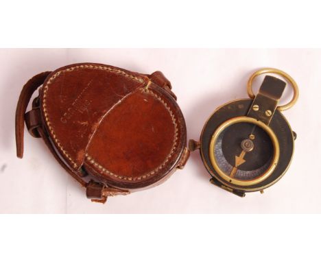 A rare WWI First World War military issue marching compass by Cruchon &amp; Emons of London. Date stamped 1916 to rear with b