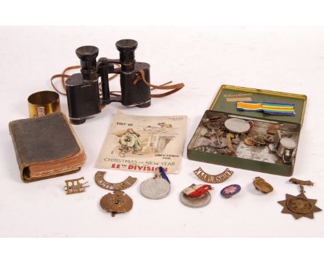 A collection of assorted WWI First World War effects relating to an Albert Golding of the Royal Engineers, 3705, from Bristol