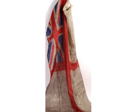 An early 20th century Post WWI First World War 1930's British naval Blue Ensign flag. Believed to have belonged to a Robert B