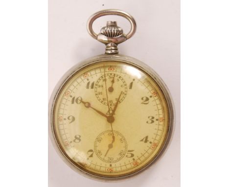 A rare WWII Second World War German Nazi Naval Kriegsmarine pocket watch. Makers marks for Hermann Bark (triangle with circle