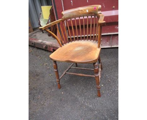 A late Victorian comb back desk chair A/F 