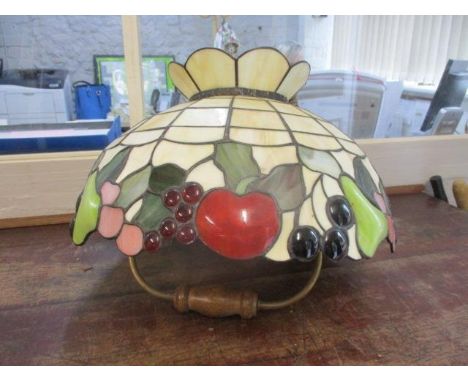 A Tiffany style coloured, composition centre light, 17" dia 