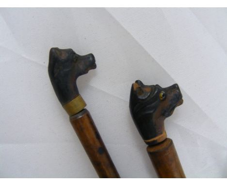 Small wooden Pencil Box containing various including dogs-head treen Pen and Letter Opener.