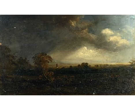 John CONSTABLE (follower) (1776-1837)LandscapeOil on panel31.5 x 52cmIndistinct inscripions to verso 