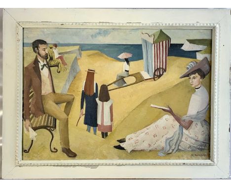 Margaret WARDMAN (1922- 2020) SeasidiaTo verso Male NudeOil on boardSigned48 x 68cmMargaret Wardman (née Shuttleworth)Margret