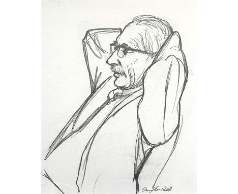 Guy WORSDELL (1908-1978)Portrait of Bernard LeachPencil on paperSigned27 x 21cm