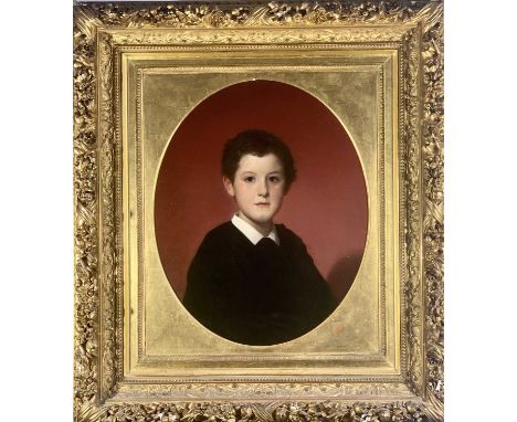 Jean Hégésippe VETTER (1820-1900)Portrait of a YouthOil on canvasSigned and dated 186860 x 48cm oval 
