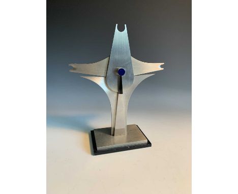 Peter THURSBY (1930-2011)Stainless steel and enamel sculptureSigned with initials P. T. and numbered 506/06/1Height 21cm