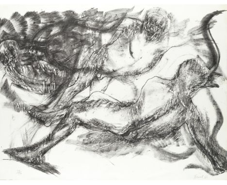 Dame Elisabeth Frink R.A. (British, 1930-1993)Spinning Man VII  (Wiseman 8) Lithograph printed in black, 1965, on handmade Ba